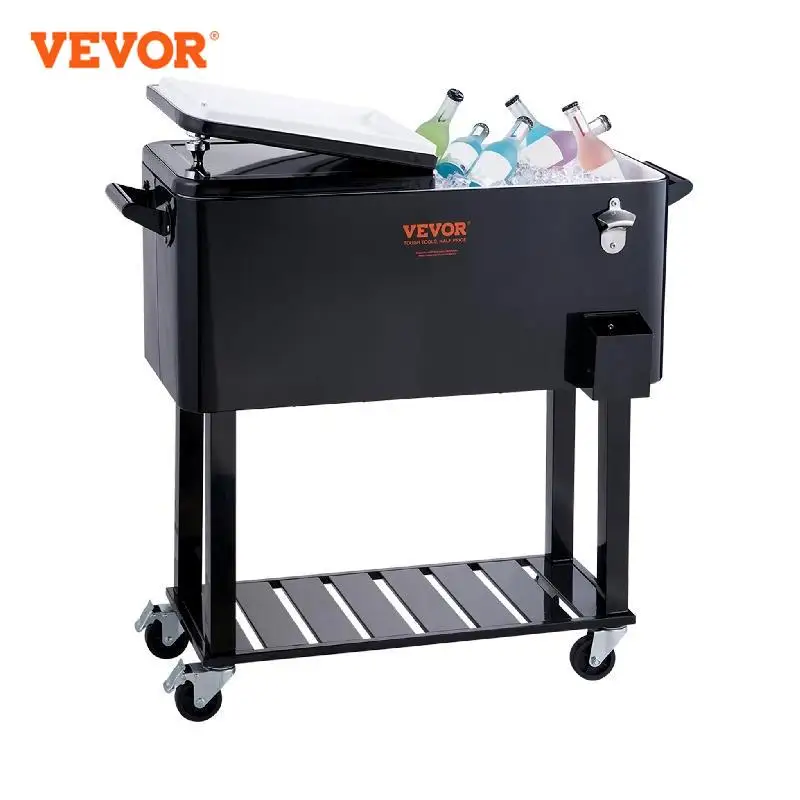 Cart Portable Bar Drink Cooler Beverage Bar Stand Up Cooler 