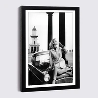 picture frames 9x13 21x30cm nordic black white fashion woman supercar retro poster with frame wood photo frame for picture wall