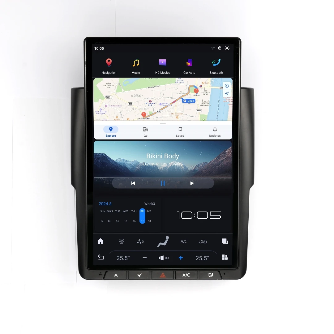 Вертикальный экран 14 4 дюйма Android 13 для Dodge RAM 1500 2013-2018 автомобильное радио
