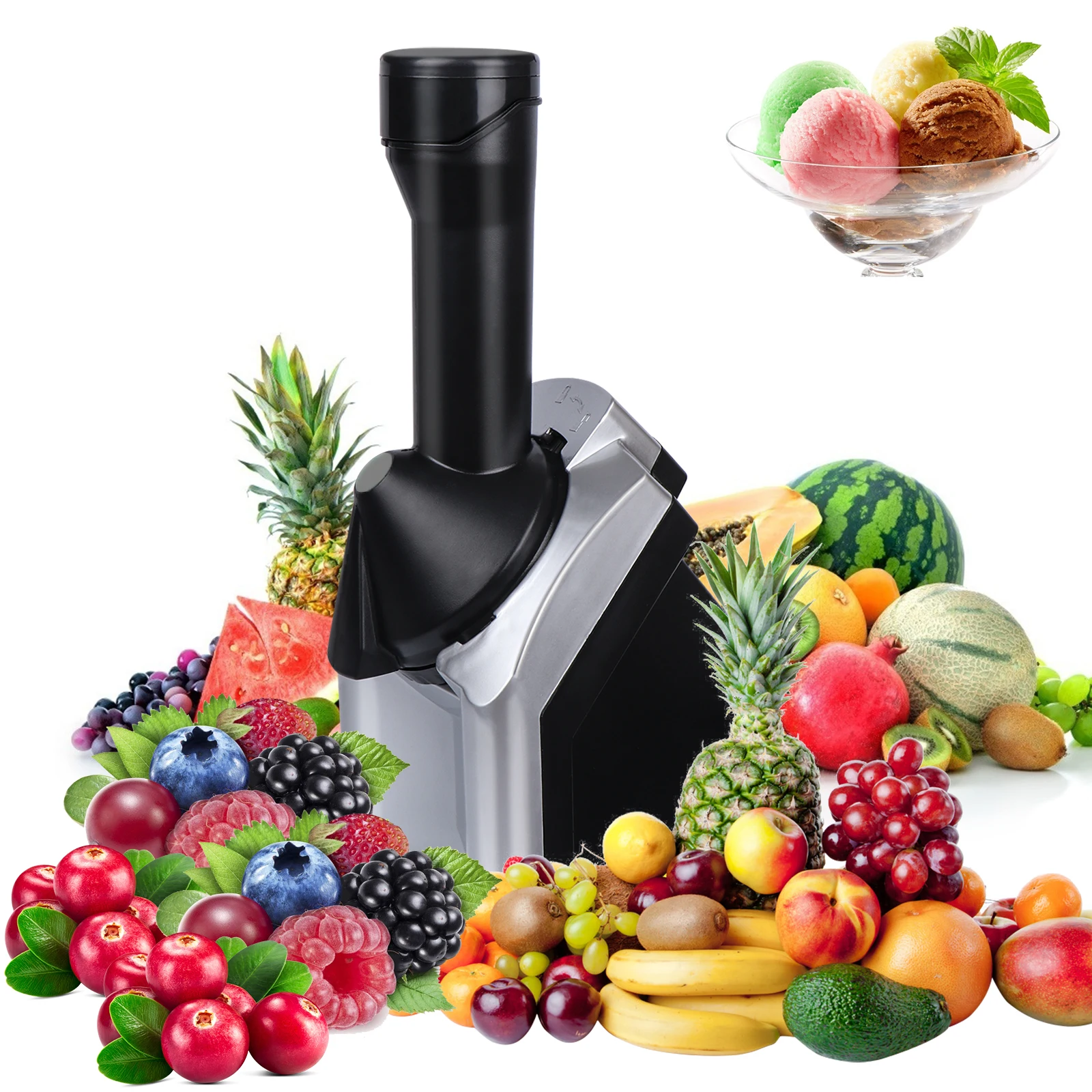 

High Quality Ice Cream Machine Dessert Ice Cream Maker Frozen Fruit Slush Machine Children Dessert Production Maker Home Kitchen