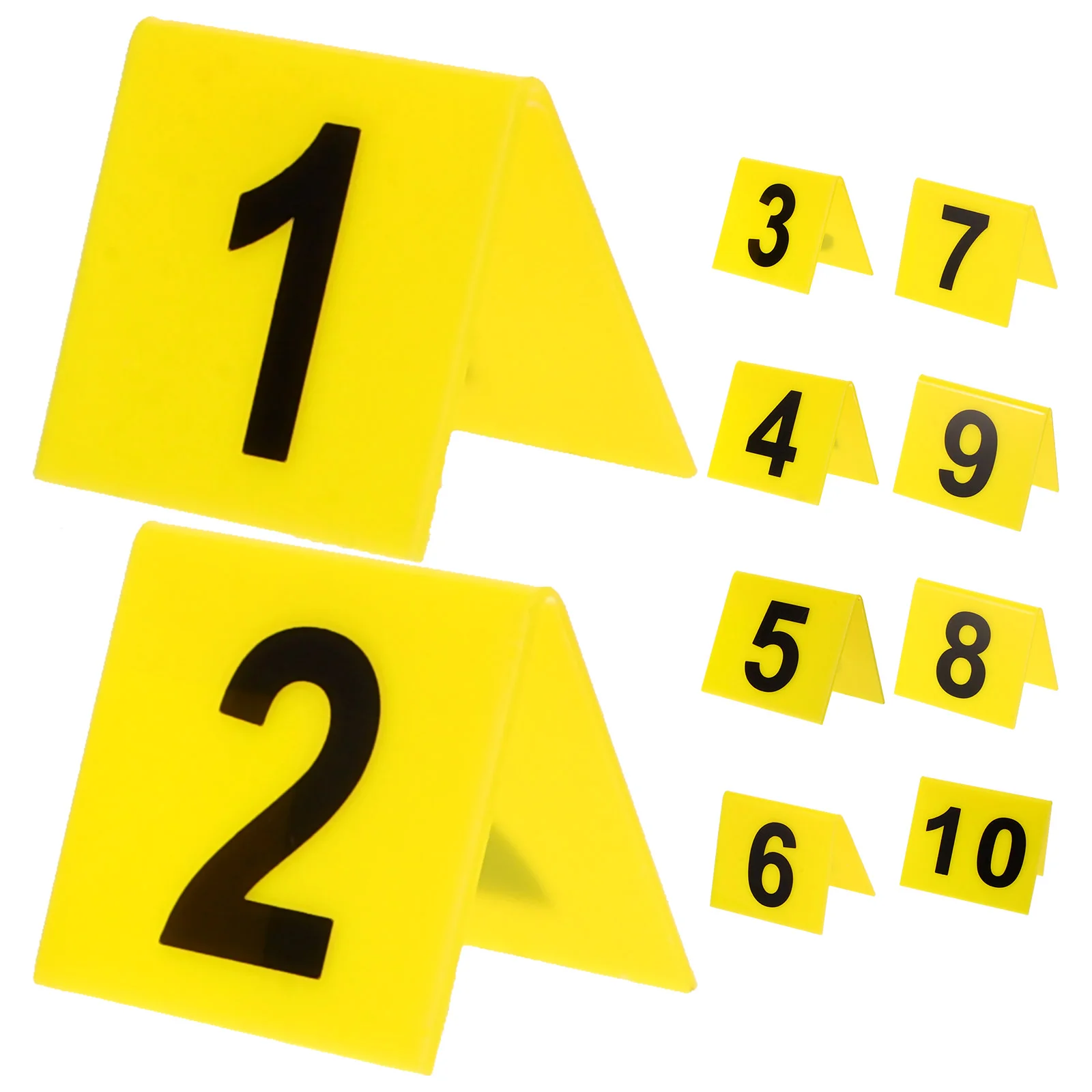 

10 Pcs Signage Tabletop Accessories Restaurant Evidence Marker Triangle Acrylic Number Game Banquet Desktop