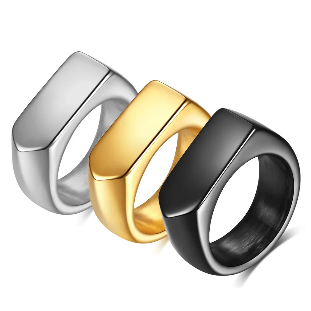 

Korean Version of Ins Net Red Personality Simple Fashion Glossy Diamond Titanium Steel Bare Body Ring Gold Silver Black Ring