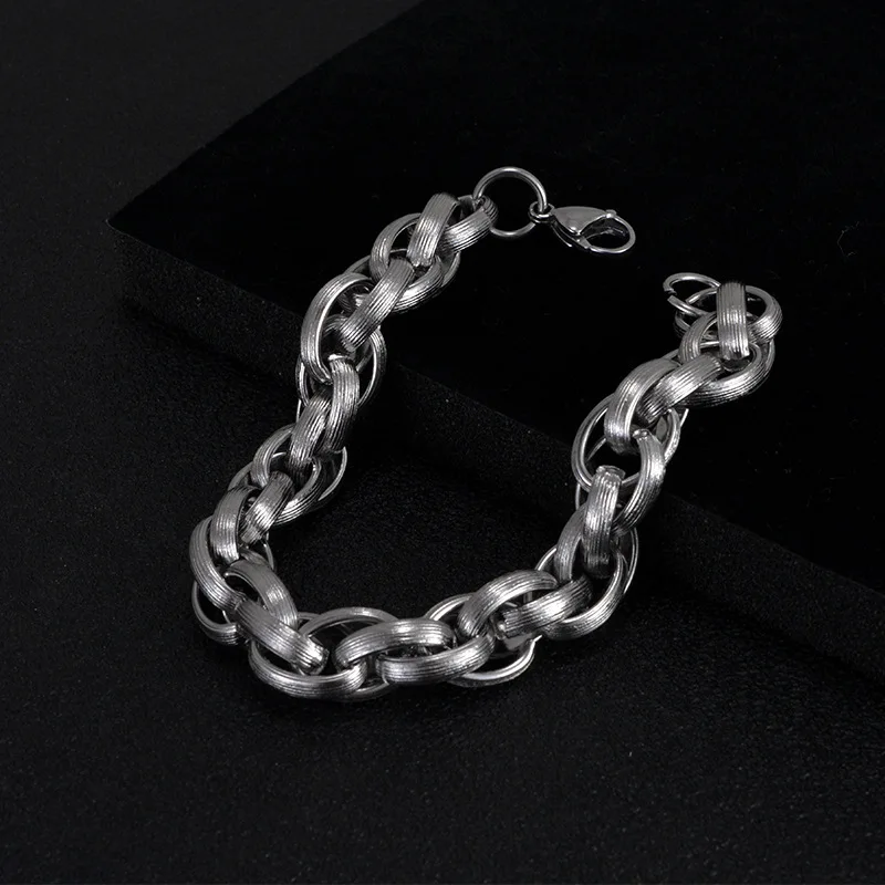 

New Hip Hop 316L Stainless steel DIY Chain Bracelet for Women Men Heavy Thick Trendy Aesthetic Punk Jewelry Free Shipping
