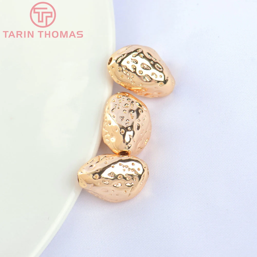 

(5513)6 шт. 11x15 мм позолоченные латунные бусины неправильной формы с покрытием 24-каратным золотом, бусины для браслетов, высокое качество, «сдел...