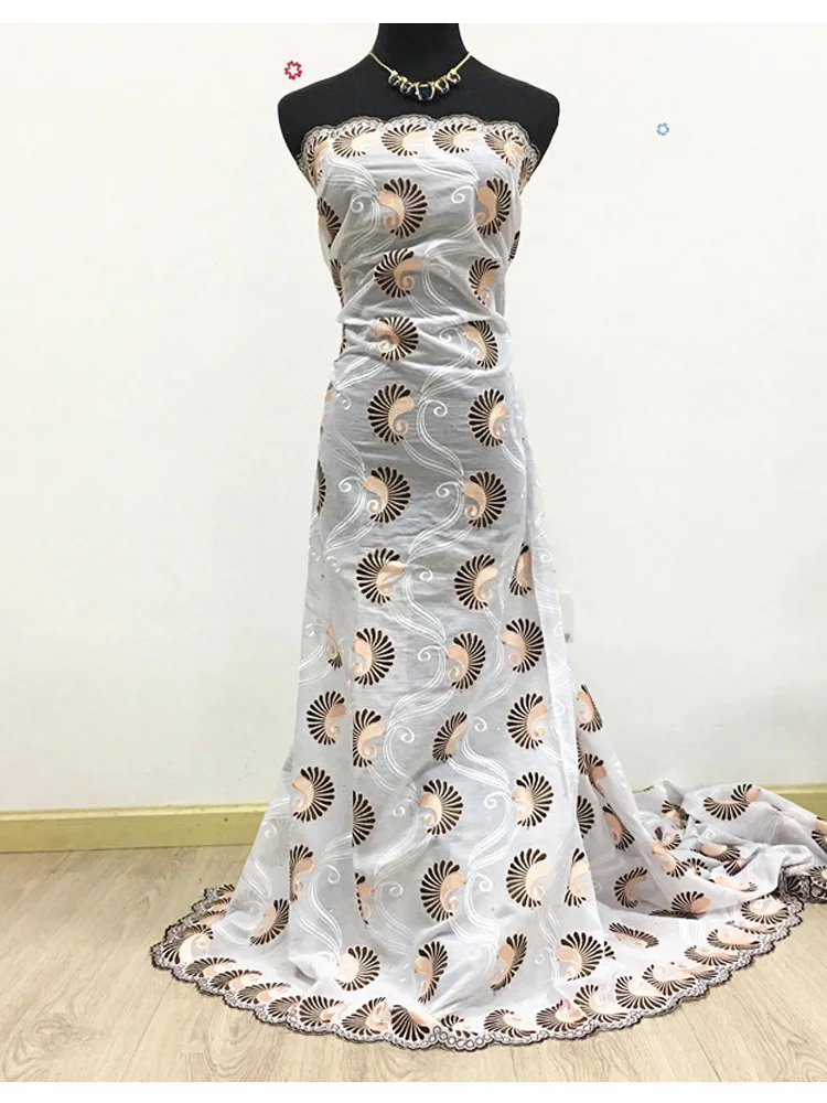 Африканская сухая кружевная Женская швейцарская вуаль ткань 5 ярдов 1023 вышивка