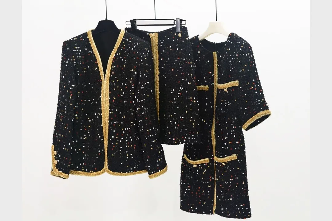 

Женское платье, элегантные платья для женщин 2022, комплект женского платья, женский костюм из 2 предметов, Женский костюм с юбкой и блестками, ...