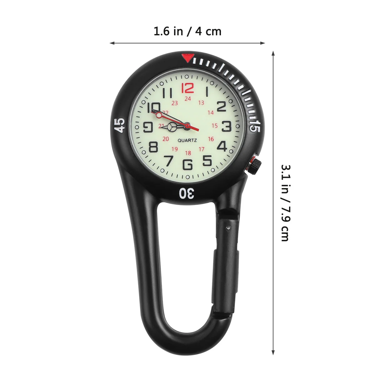 Hemobllo 1 шт. часы с клипсой ночник сплав унисекс рюкзак пряжка ремень черные белым