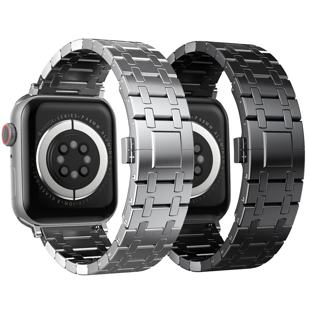 

Ремешок металлический из нержавеющей стали для Apple watch Ultra, браслет для смарт-часов iwatch 6 5 4 3 SE 44 мм 42 мм 40 мм 49 мм 8 7 45 мм 41 мм