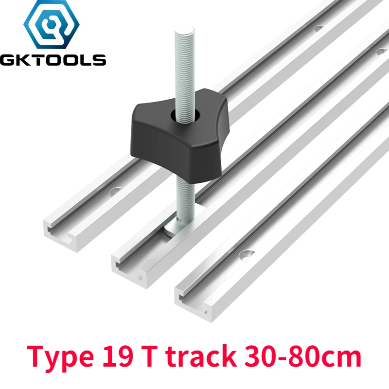 Type 19 30-80cm Woodworking Aluminium T Track Slot Slider Ho