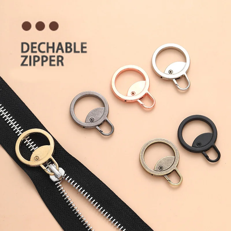 

3pcs Metal Zipper Pull Replacement Detachable Zipper Slider Pull Tab Repair Kit Clothing Jacket Diy Craft Sewing Zip Accessories