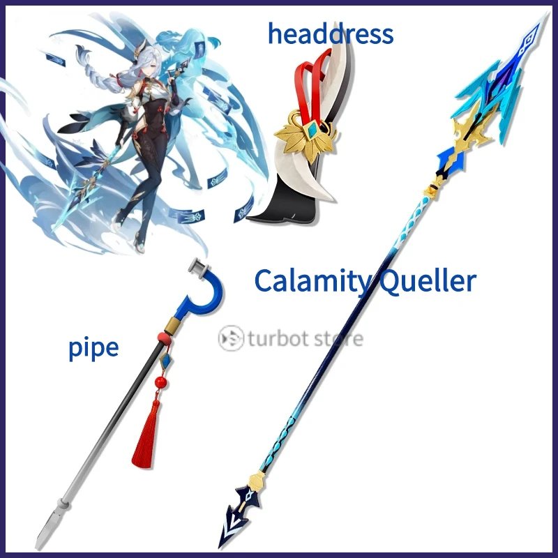 

Genshin Impact Shenhe оружие бедствия Келлер Косплей Новый герой головной убор труба реквизит