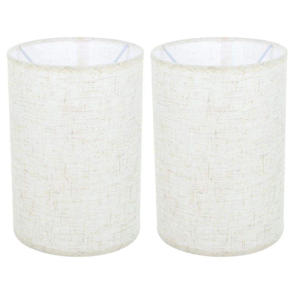 

2 Pcs Linen Lampshade Vintage Shades Wall Retro Style Cover Lampshades Floor Small Replacement