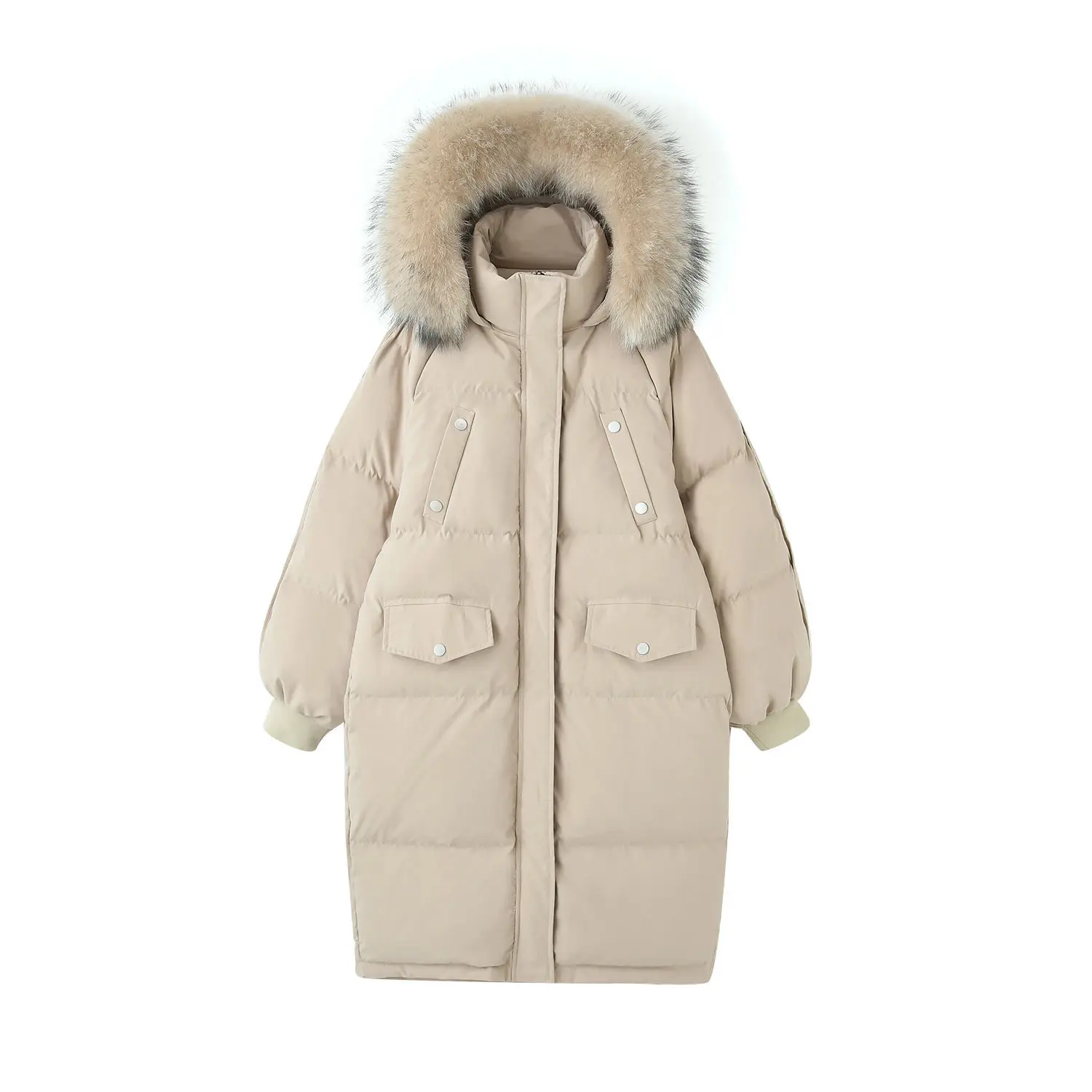 

Autumn and Winter Loose Jacket Hooded Mid-length Coat Women Overcoat Solid Cotton-padded Clothes Female Parka Outerwear T69