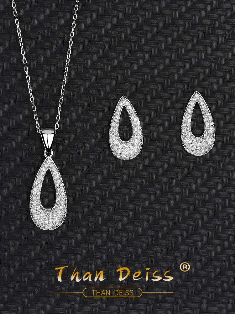 Женское ожерелье из серебра 925 пробы с подвеской в форме капли | Украшения и