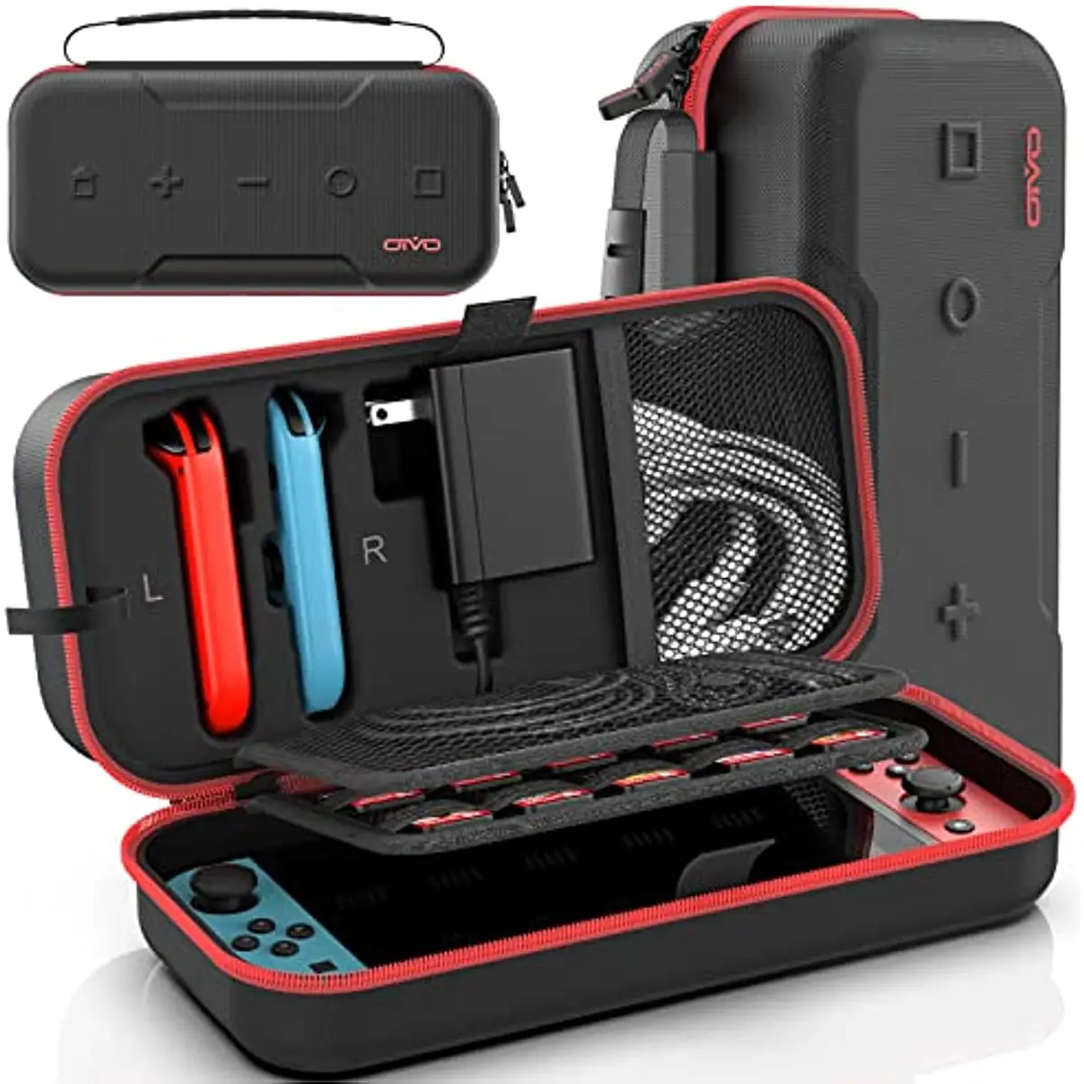 

Portable Switch Travel Carry Case Fit for Nintend Switch/OLED Model JoyPad and Adapter, Hard Shell Protective