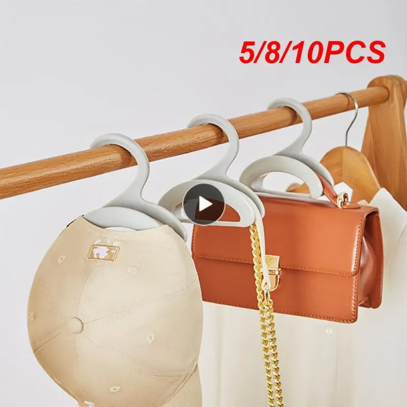 

5/8/10PCS Wardrobe Bag Hanger Nail-free Storage Rack Durable Material Arched Hanger Hook Space Saving Storage Hook Durable