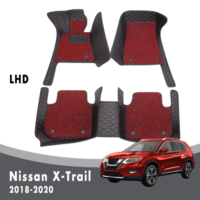 

Автомобильные коврики для Nissan X-Trail xtrail 2020 2019, роскошные двухслойные водонепроницаемые коврики с проволочной петлей, аксессуары для интерье...