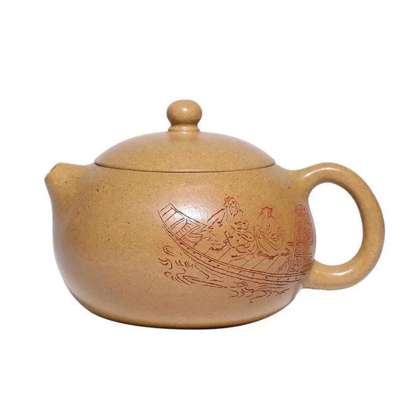 

120ml Chinese Yixing Purple Clay Teapots Famous Artists Handmade Xishi Tea Pot Raw Ore Section Mud Kettle High-end Zisha Tea Set