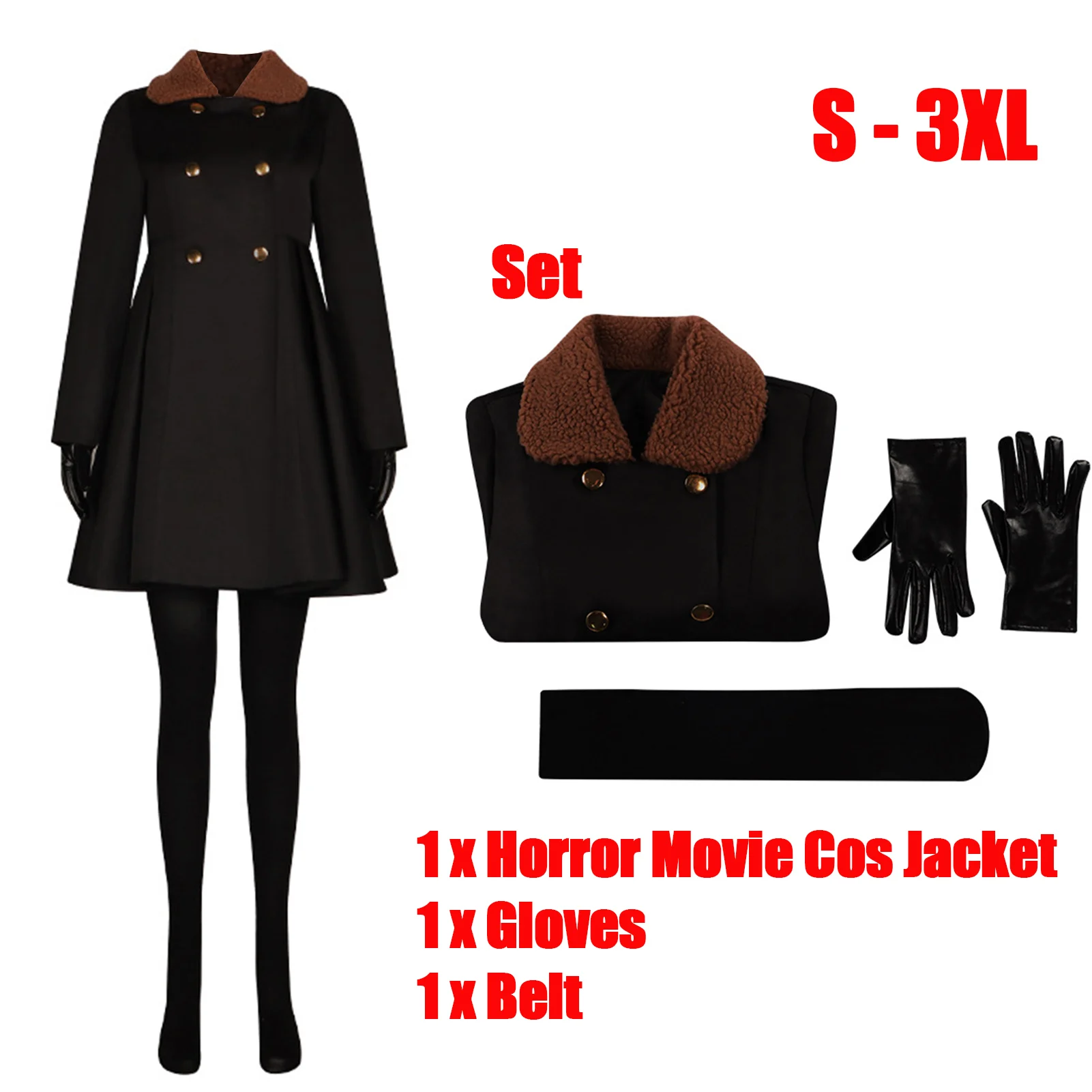 

Double Breasted Solid Color M3gan Cosplay Costume Coat Artificial Killer Cosplay Jacket Slim Fit Turn Down Collar Halloween Suit