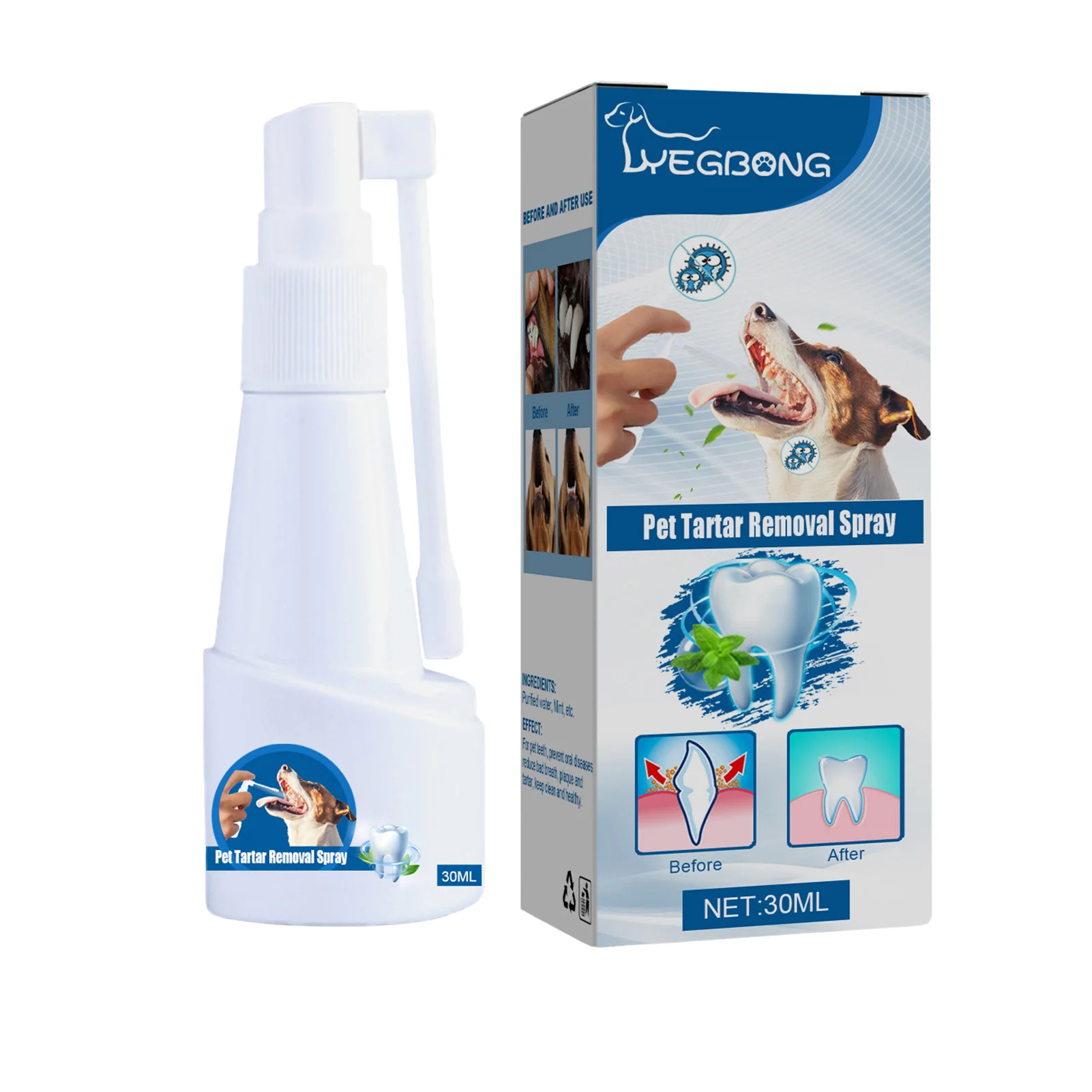 

Pet Dental Spray Peppermint Flavor Pet Dental Spray Dog Breath Freshener Protect Oral Environment Reduce Bad Breath Natural Safe