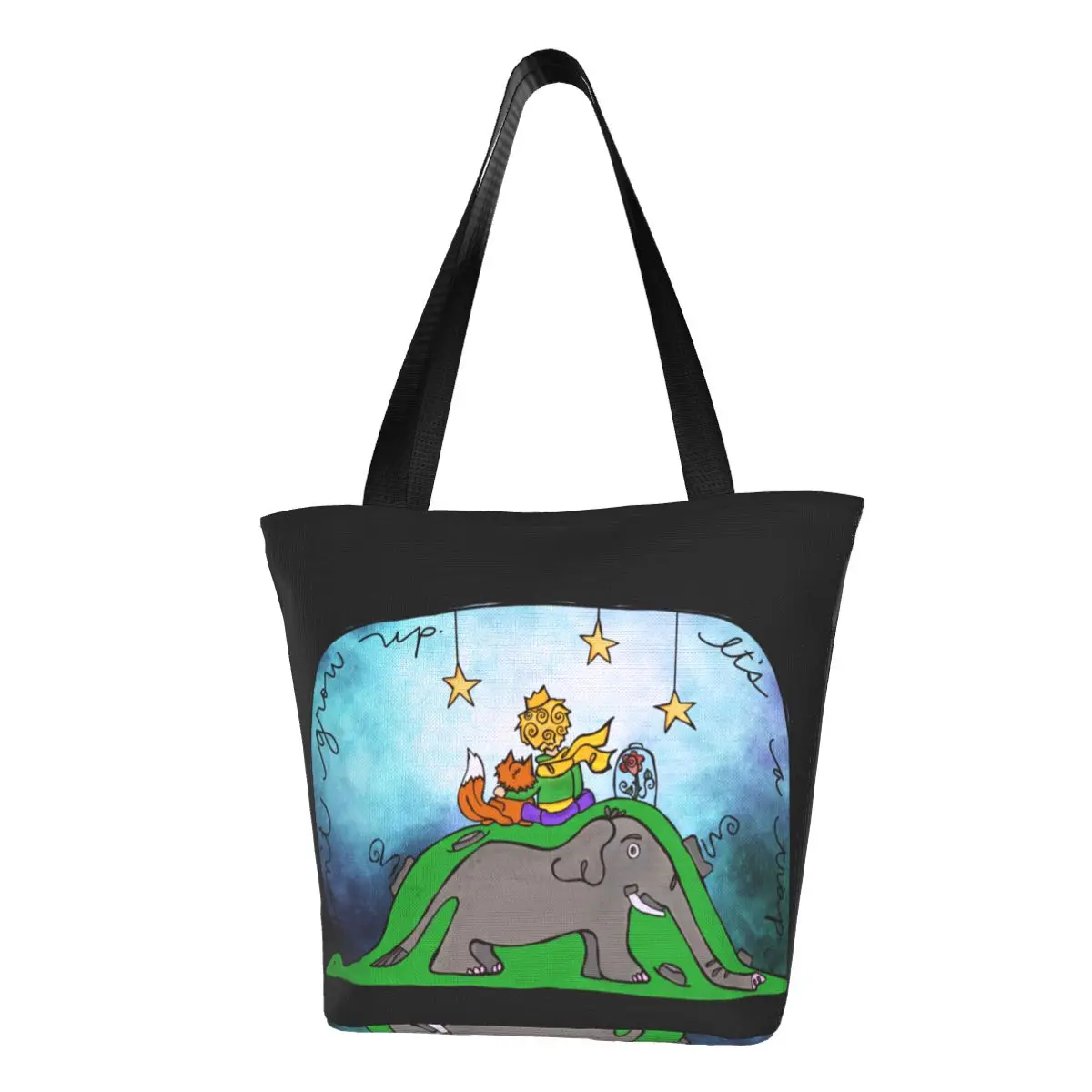 

Don't Grow Up Little Prince Shopper Bag Illustration Art Shopping Bags Student College Cloth Tote Bag Aesthetic Design Handbags