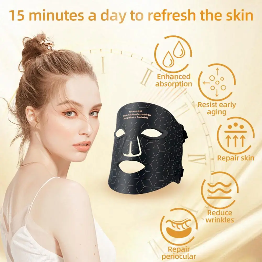 

4 Colors LED Face Mask SPA Near Infrared Blue Yellow Red Light Therapy Facial Neck NIR Photon Skin Tighten Whiting Anti Redness