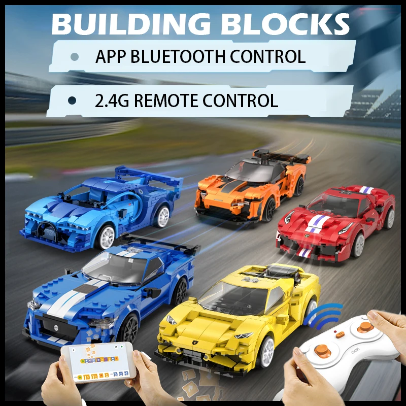 

Remote Control Sports Car Building Blocks Kit Building Blocks Model Toys APP Programming RC Race Car for Boys Girls Children's
