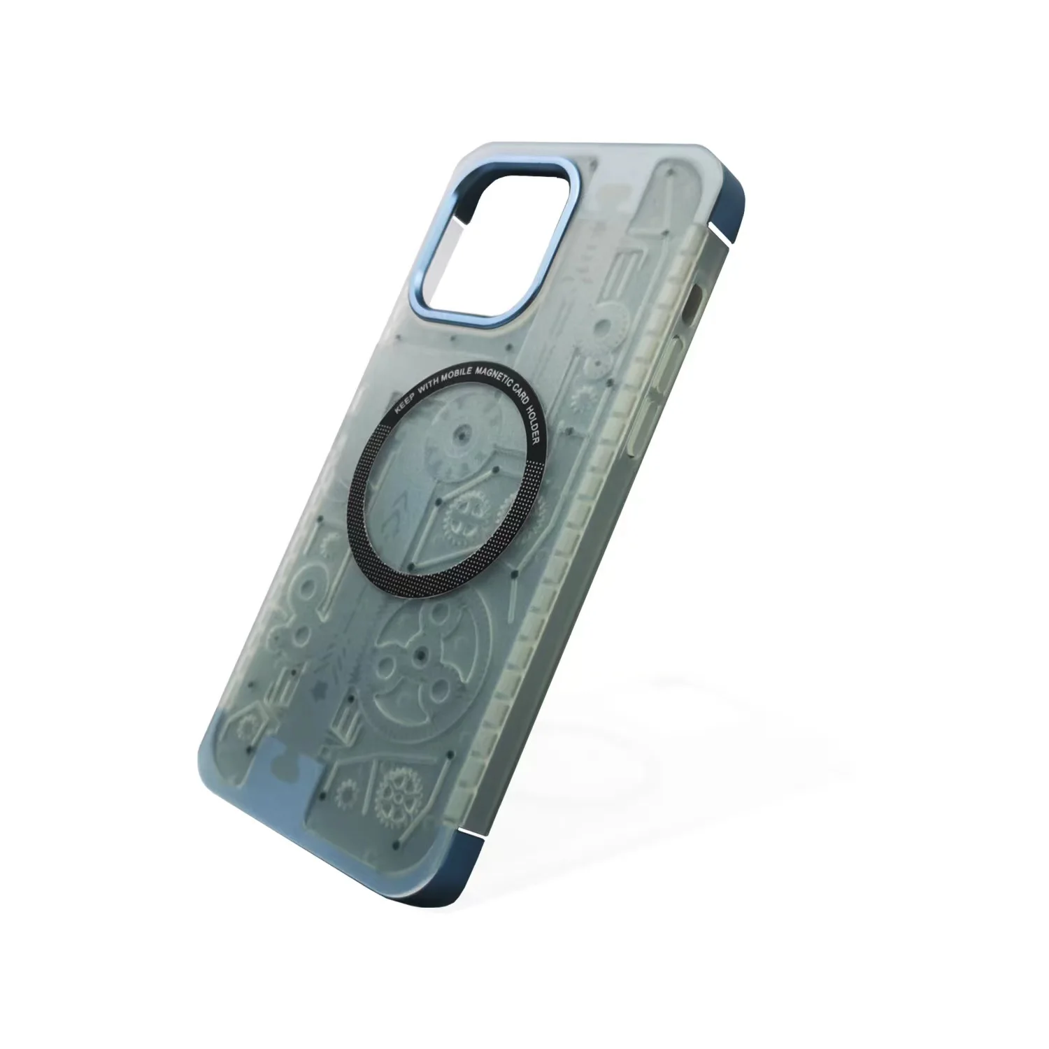 Original Wireless Charging Magnetic Phone Case For iPhone 14 Pro Max 13 12 Pro Max Metal Armor Shockproof Transparent Back Cover