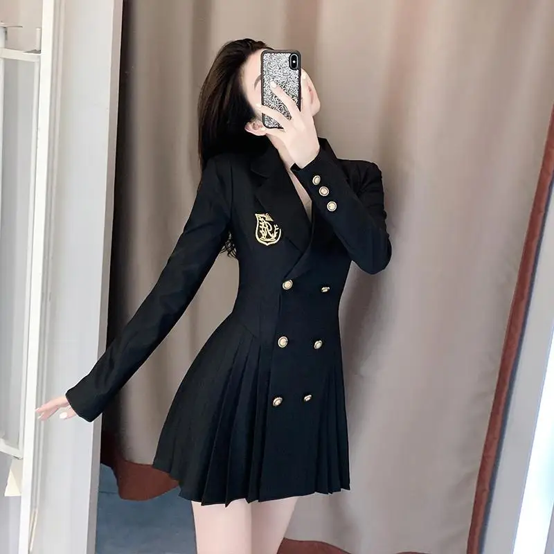 Small Western Summer Women's New Thin Coat Casual Jacket Design Sense College Wind Suit Dress Femininity Fold Waist