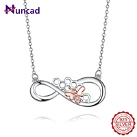 nuncad 925 sterling silver ring necklace for women bees honeycomb infinite pattern plated white gold rose gold women jewelry