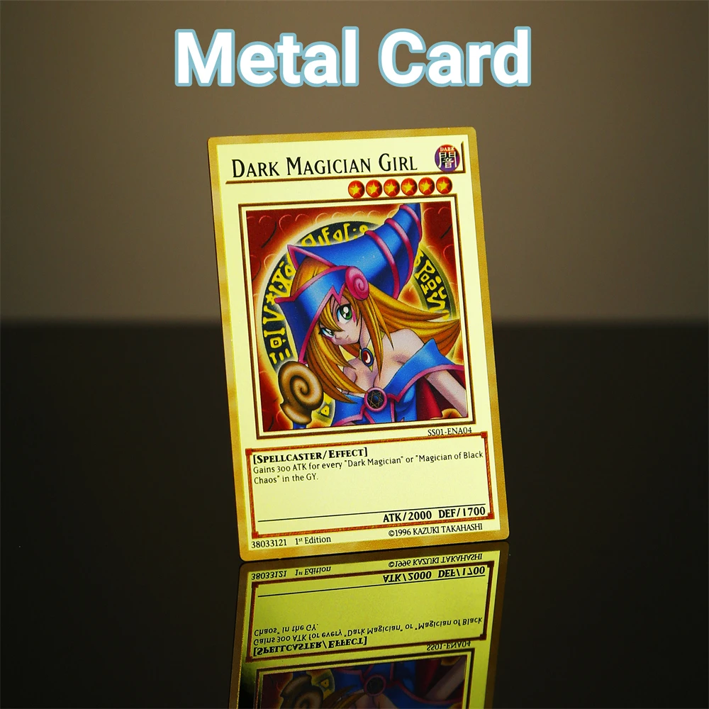 

Metal Yugioh Letters Hard Iron Yu Gi Oh Cards Blue Eyes Dark Magician Girl Obelisk Slifer Ra Golden Card Anime Cartas Game Toys