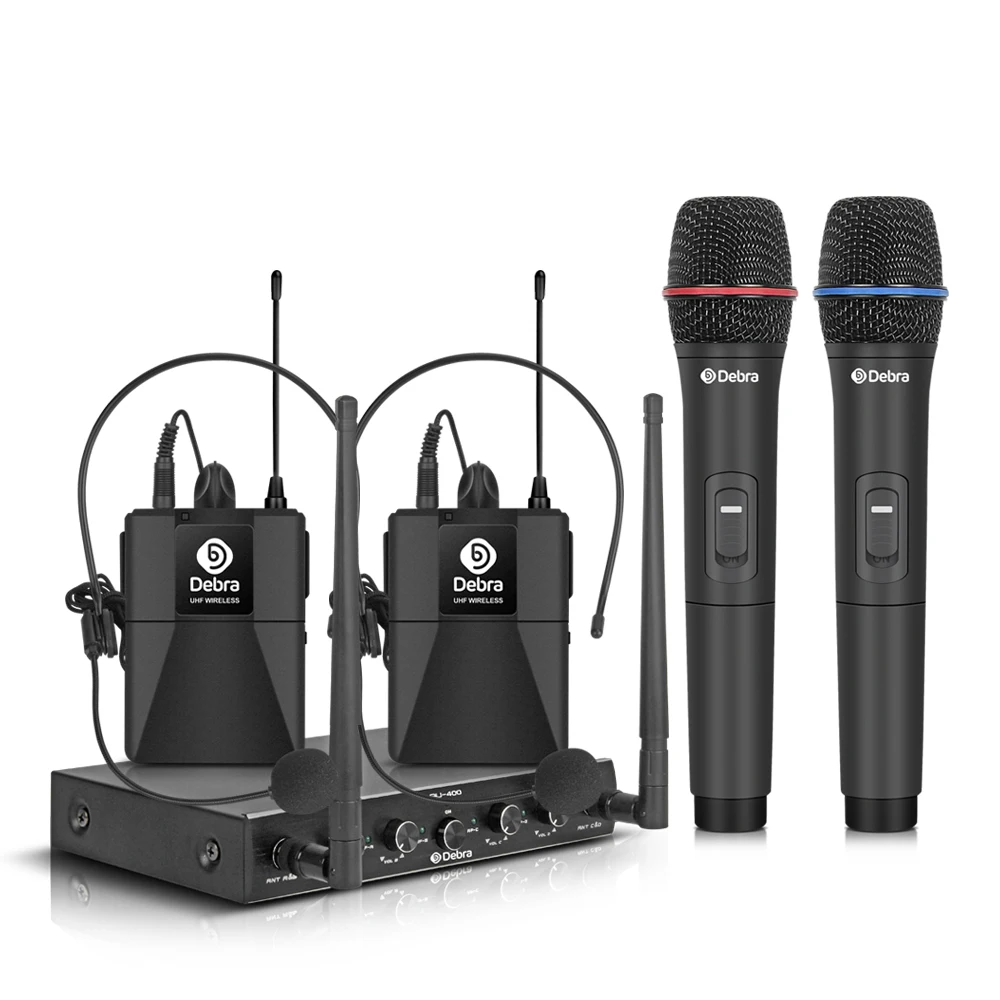 

50M Wireless U-section Home Microphone TIWA 4 Channel UHF Wireless Microphone with Four Handhelds/headsets