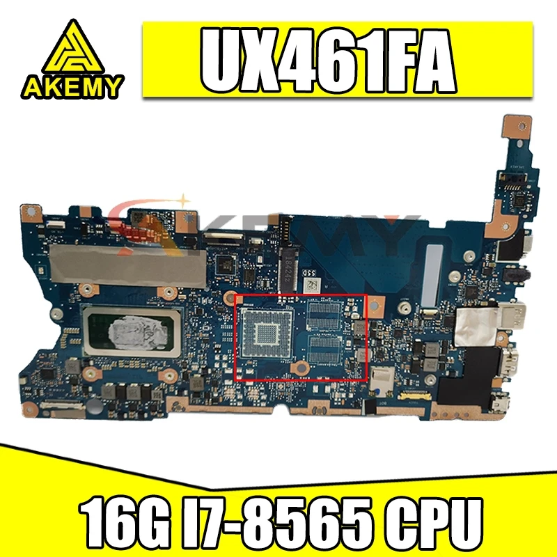

UX461FA original motherboard I7-8565 CPU 16G I7-8565 CPU 1 For ASUS UX461FN UX461F UX461FA laptop motherboard test OK