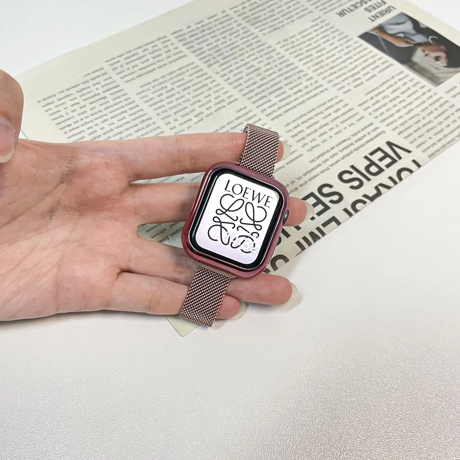 Slim bracelet Metal band for Apple Watch 8 7 6 SE 5 4 3 38 40 41 45 49MM Ultra Stainless Steel Milanese strap for iwatch 42 44MM