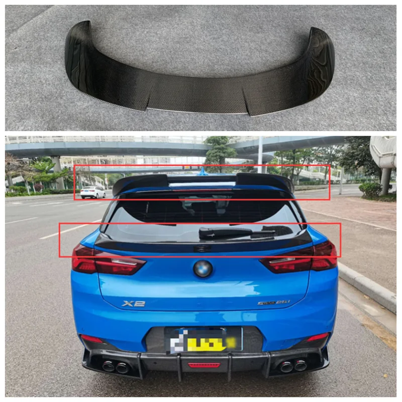 

Fits For BMW X2 F39 2020 2021 2022 2023 High Quality Carbon Fiber Rear Trunk Lip Roof Spoiler Wing