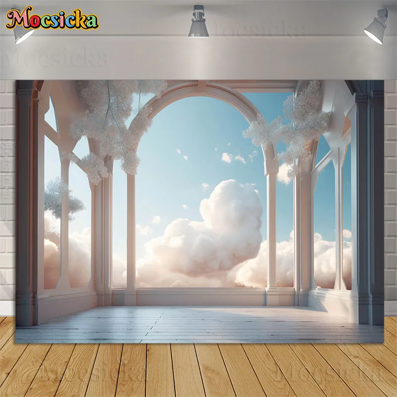 

Фон для студийной фотосъемки с изображением сказочного облака для подключения окна сказочного неба для взрослых