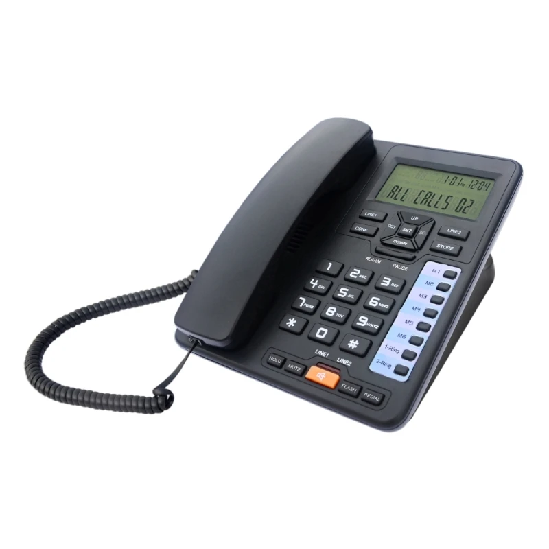 OFBK TC6400 2-LINE Fixed Landline Phone with CallerID Telephone Large LCD Display