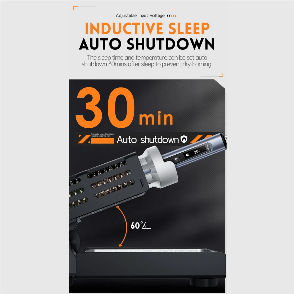 

Electric Soldering Iron 0.87 Inch OLED PD 65W 80℃-420℃ Adjustable Constant Temperature Fast Heat Soldering Iron-A