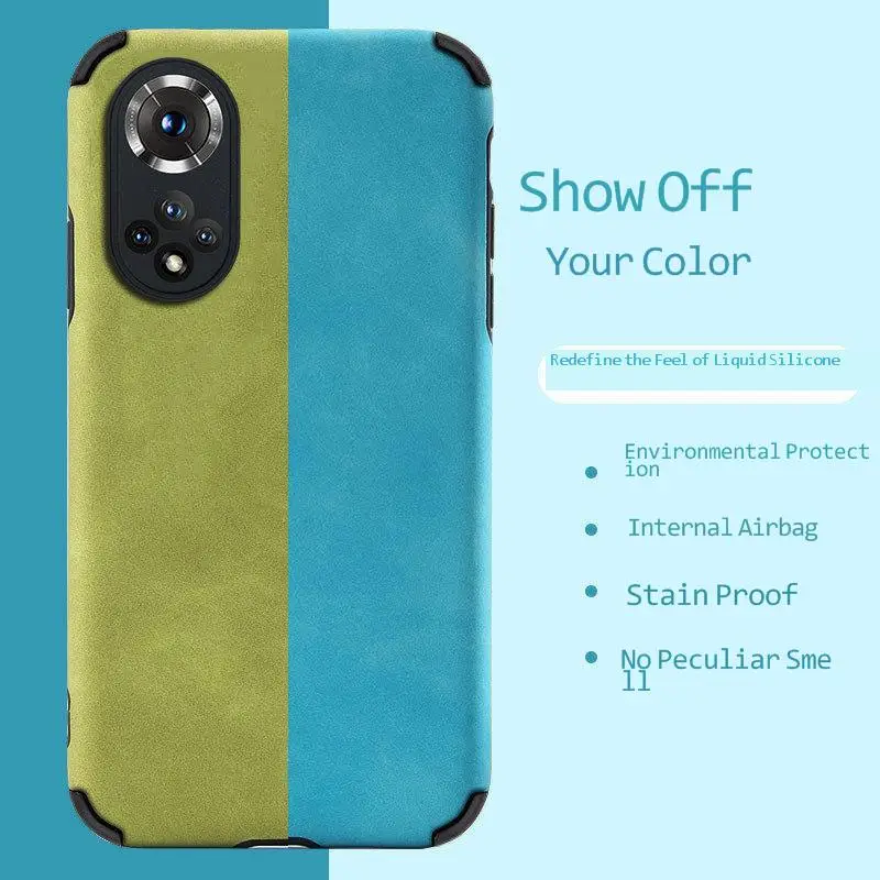 

For glory 50 mobile phone case liquid leather silicone soft case for glory 50pro full package thickened anti falling right angle