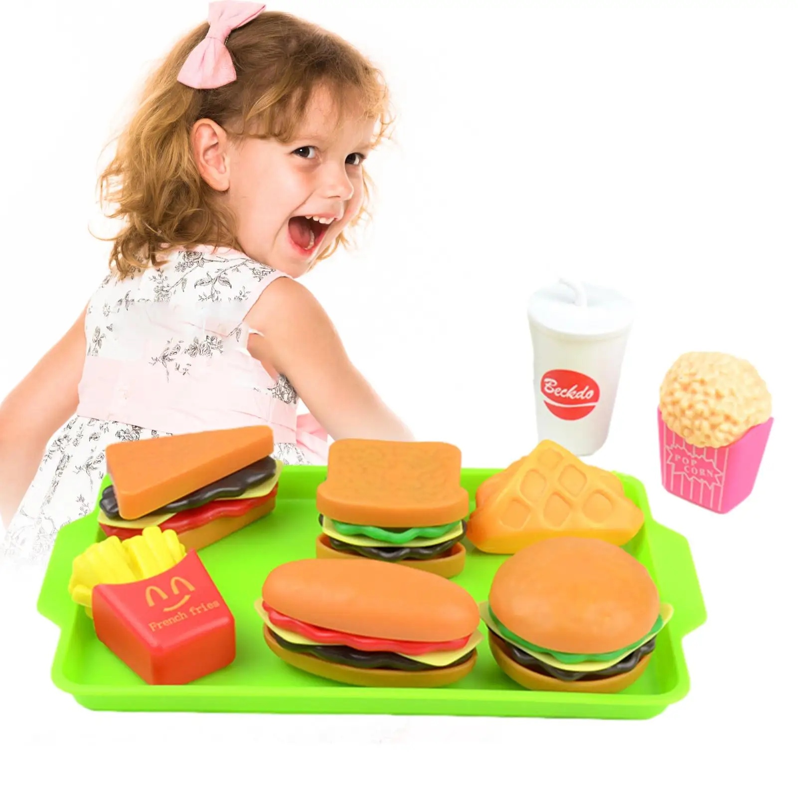 

Pretend Play Burger Hamburger Fast Food Detachable Pretend Play Set Kids Play Food Set Toddlers Pretend Toy Food Burger Fries