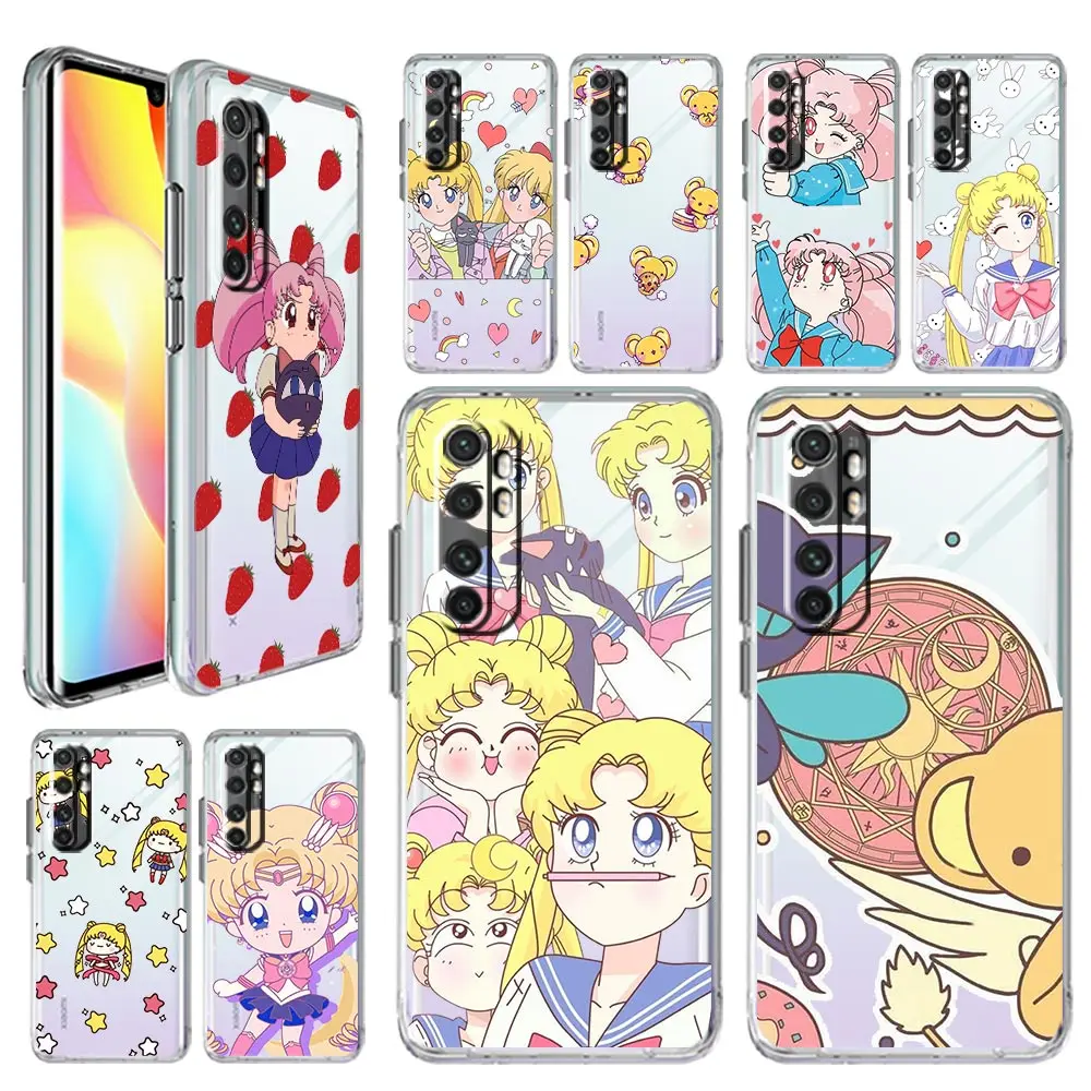 

Cute Cartoon Sailor Moon Phone Case For Xiaomi Poco X3 NFC F3 M3 GT M4 Mi 11 Lite 5G Ultra 11T 11X 12 Pro 11i 12X Clear Cover
