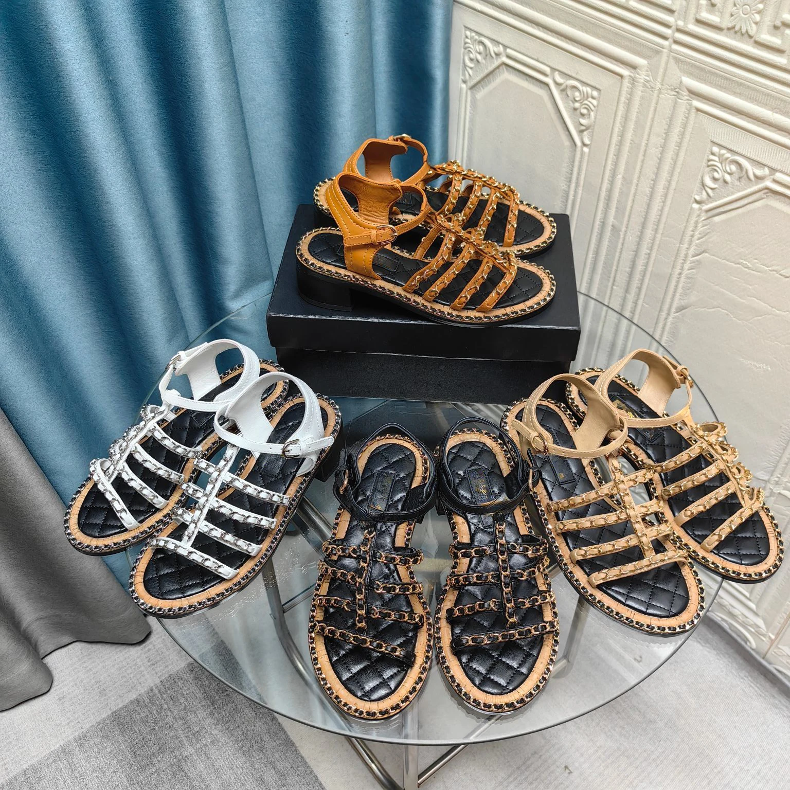 24 новых босоножки на высоком каблуке модные телячья кожа подкладка из овчины