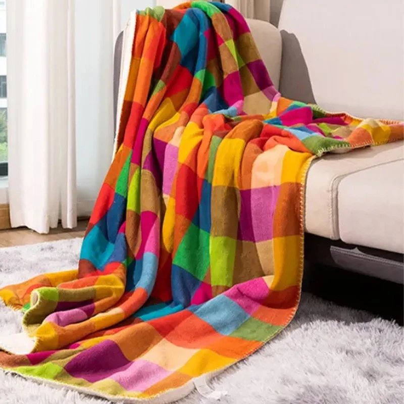 

Blanket Warm Couch Double Layer Sherpa Fleece Blanket For Winter Plaid Fuzzy Thick Soft Throw Mantas Para Sofa Decorativa