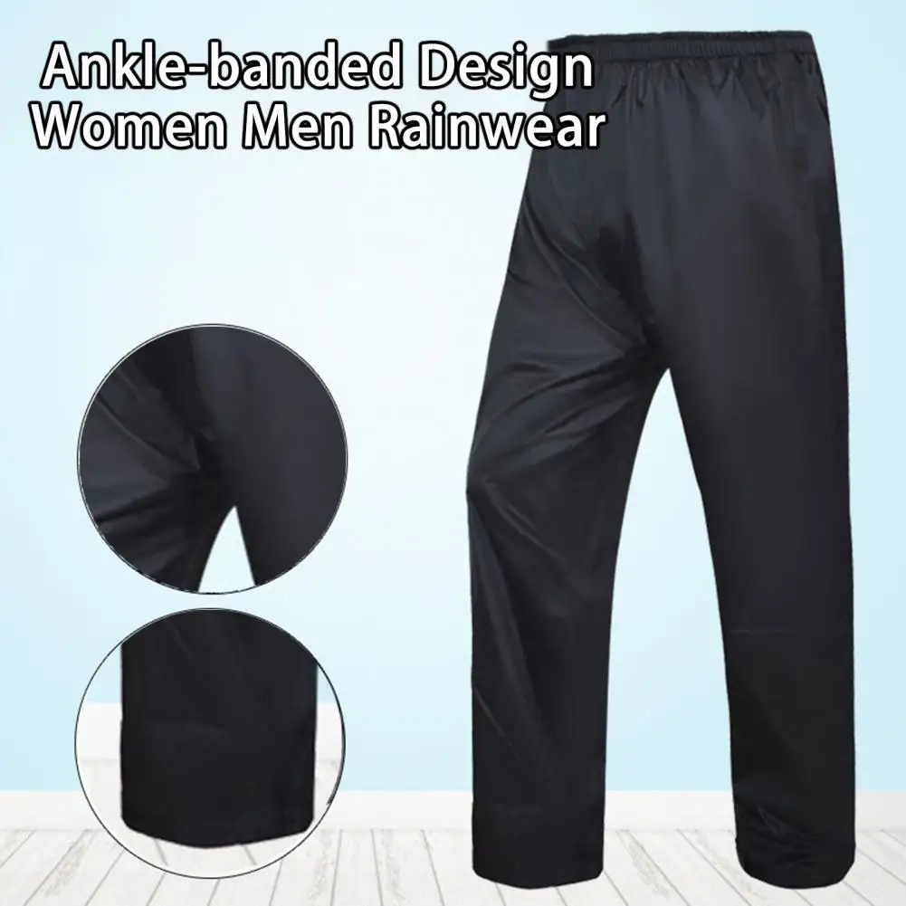 

Reliable Women Men Rainwear Solid Color Rain Resistant Soft Ankle-banded Design Women Men Rainwear