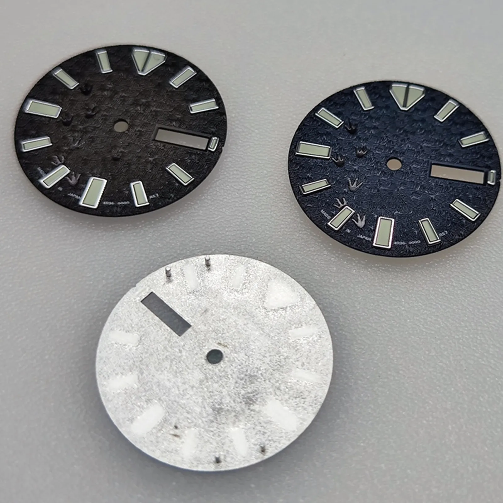 28.5MM C3 Green Luminous Watch Dial for NH36 Abalone Turtle Mechanical Watch Movement Modification Part