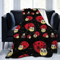 3d funny red ladybug throw blanket for kids baby soft fleece blanket for adults lightweight warm comfortable blanket 80x60 inch