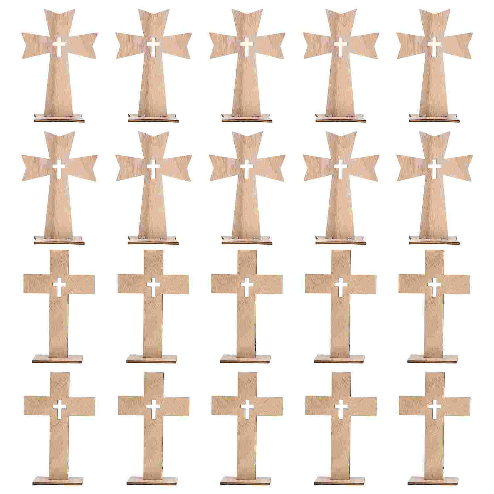 

Cross Wooden Wood Decor Crucifix Wall Standing Jesus Table Religious Ornament Christian Sign Altar Hanging Tabletop Catholic