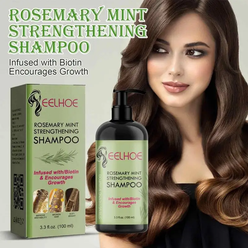 

100ml Rosemary Strengthening Shampoo Moisturize Nourish Soften Hair Peppermint Hair Cleanser Hair Growth Sulfate Free Shampoo