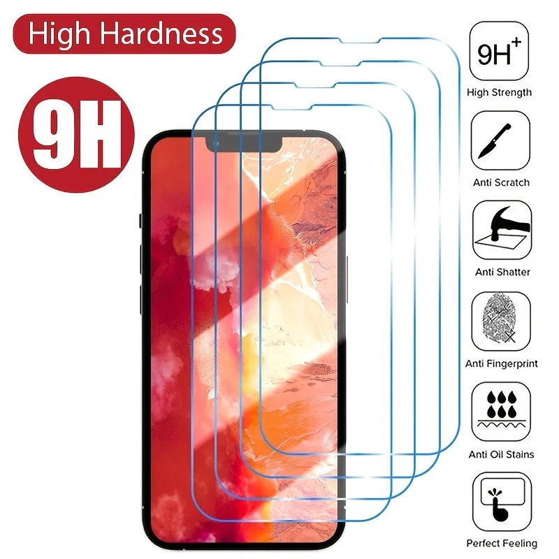 

4PCS Full Cover Screen Protector With Tempered Glass For IPhone14 13 12 Pro Max