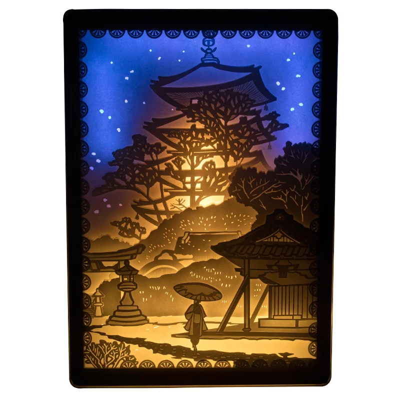 

DIY Handmade Carving Book Cutting Ukiyo-E Chinese Style Three-Dimensional Paper-Cut Light Box